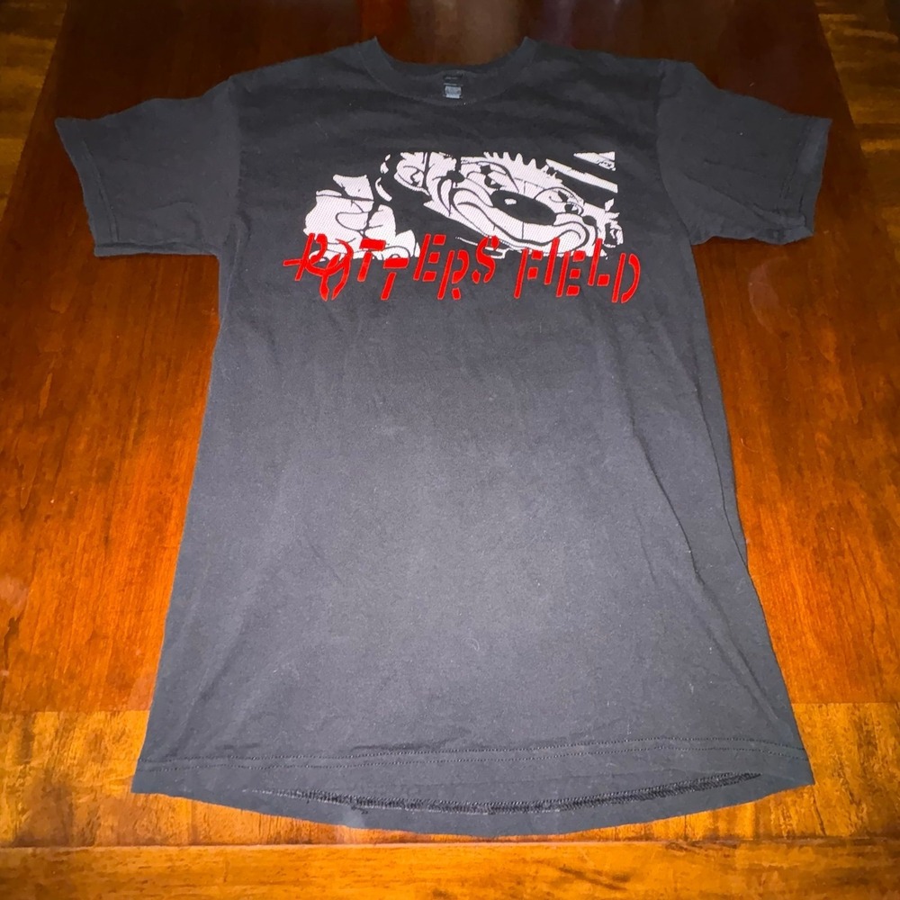 Potters Field Band Tee Cartoon Graphic Black Shirt Medium